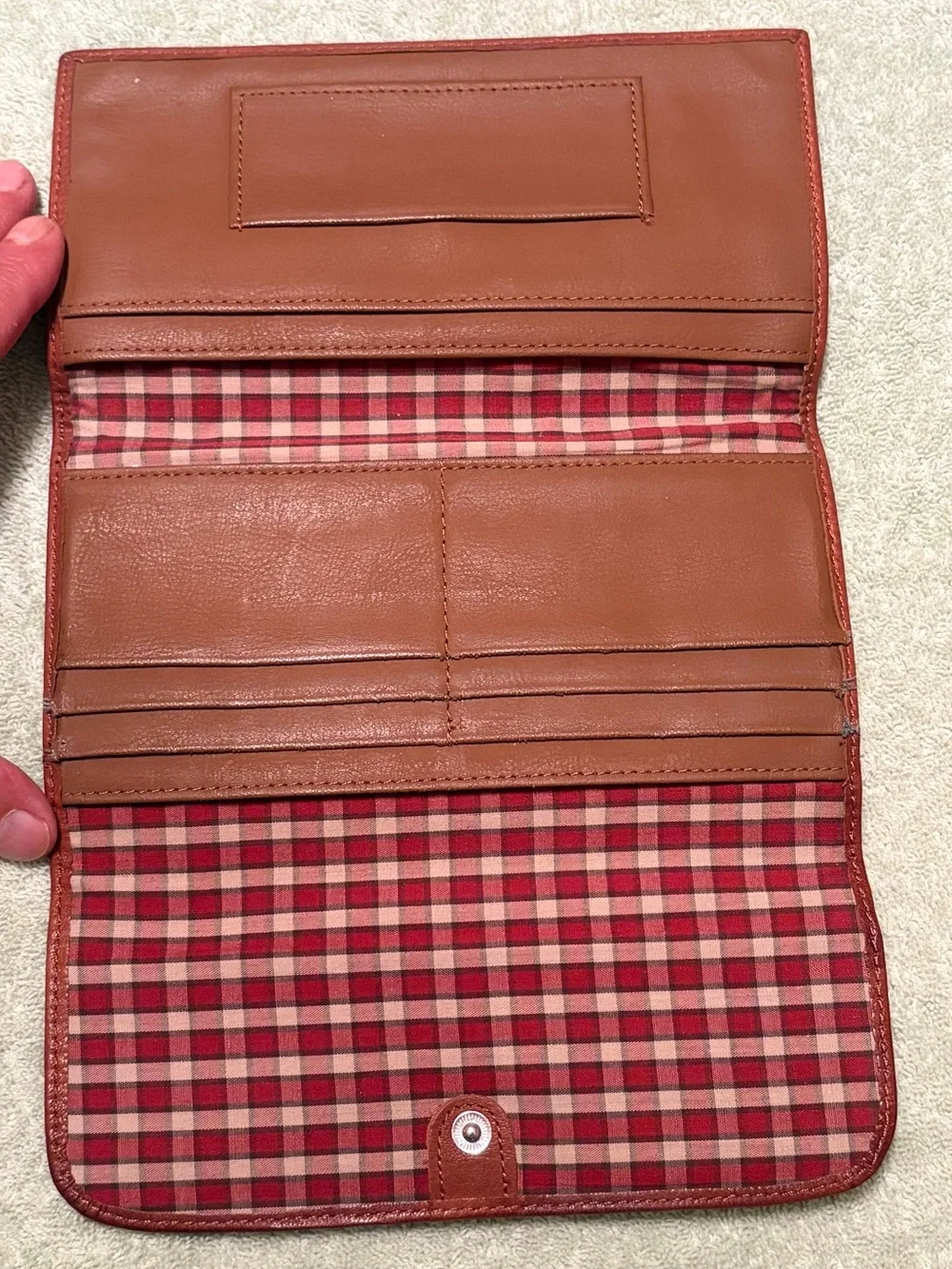Dockers Brown Genuine Leather Checkbook Wallet